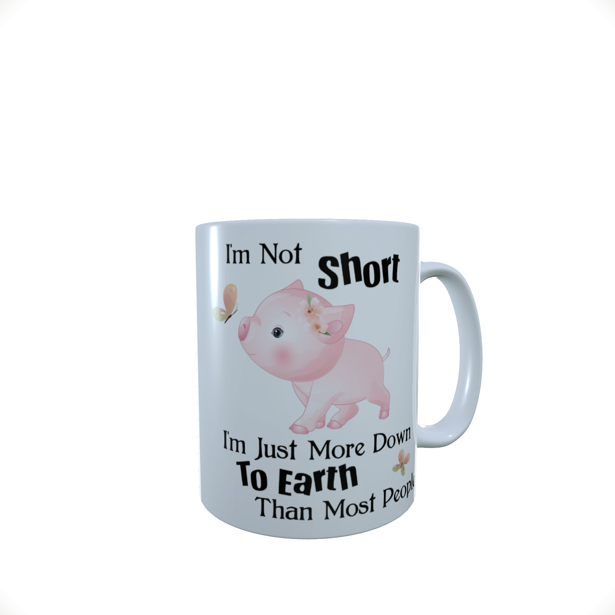 Pig - I Am Not Short I Am ... Ceramic Mug, Pig Mug, Pig Latte